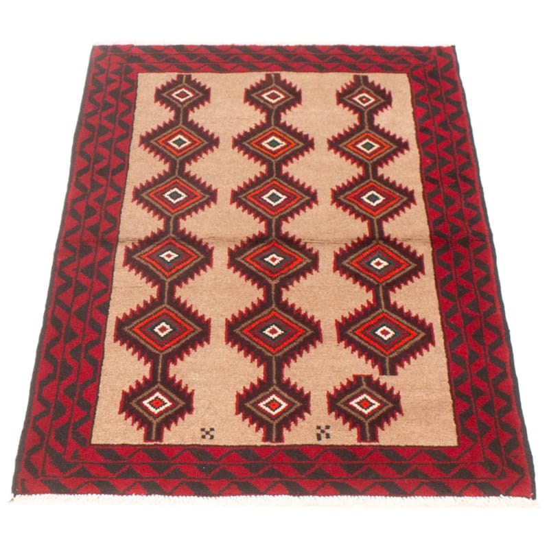 ECARPETGALLERY Hand-knotted Royal Baluch Tan Wool Rug - 3'4 x 5'4