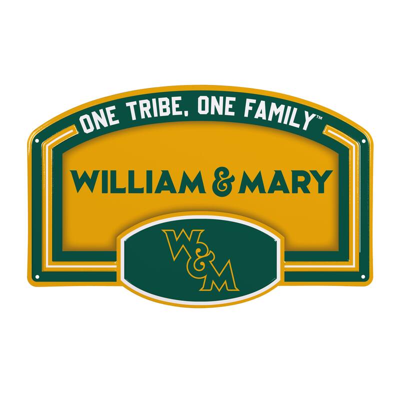 William & Mary Embossed Steel Wall Sign, 11" x 17"