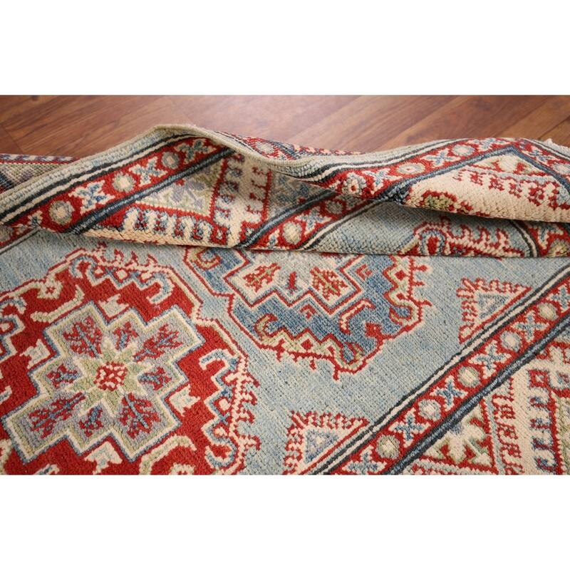 Light Blue Kazak Accent Rug Hand-Knotted Traditional Wool Carpet - 2'9" x 4'0"