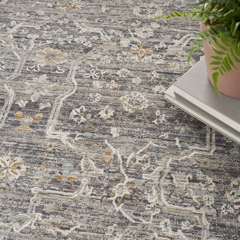 Nourison Nyle Indoor only Grey Persian Area Rug