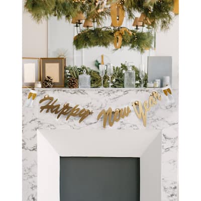 Willow & Riley Happy New Year Garland - gold - 48"