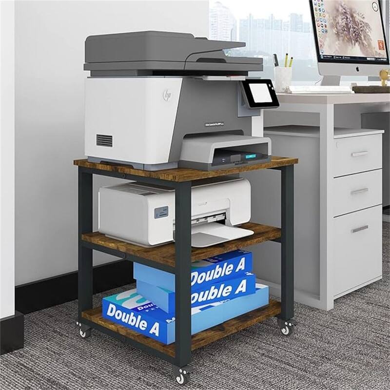 3-Tier Laser Printer Cart - 19.7 x 19.7 x 22.6 - Retro