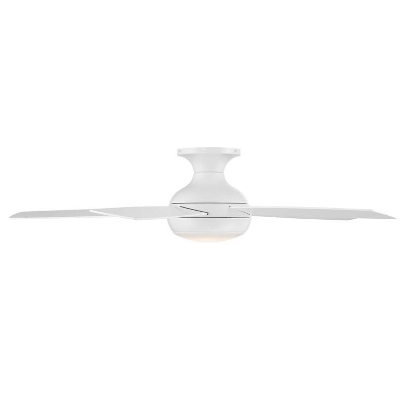 Odyssey Indoor and Outdoor 5-Blade Smart Compatible Flush Mount Ceiling Fan 52in with 3000K LED Light Kit and Remote Control