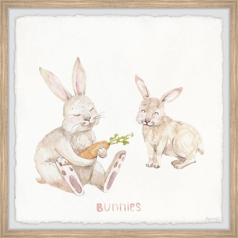 Rabbit Eating Carrots Framed Wall Art, Elegant Home Touch - Sophisticated Artwork for Refined Décor