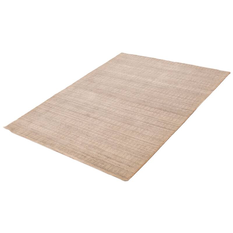 ECARPETGALLERY Hand Loomed Kashkuli Gabbeh Light Grey Wool Rug - 5'9 x 7'9