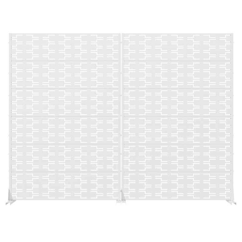 Outdoor Privacy Screen Metal Screen Fence Panel Set of 2