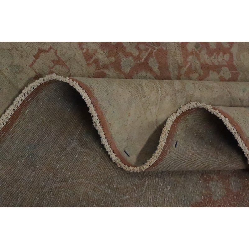 Hand Knotted Oriental 100% Wool Carpet Traditional Floral Pink Kerman Area Rug - 12' 8'' X 9' 8''