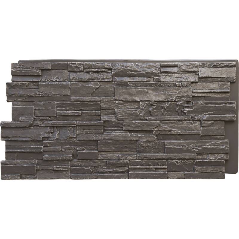 Cascade Stacked Stone, EverStone Faux Stone Siding Panel - Slate Gray