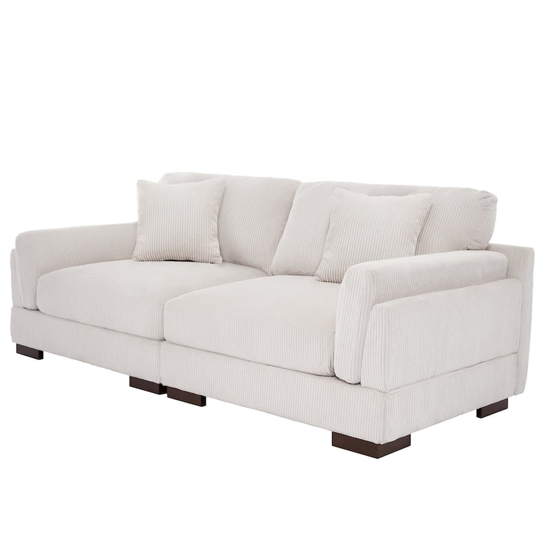 90" Oversized Modular Sectional Corduroy Sofa