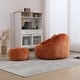 preview thumbnail 10 of 30, Modern Bean Bag Chairs, Comfy Round Chair for Adults with Ottoman, Leisure Single Sofa Reading Chair with Pillow