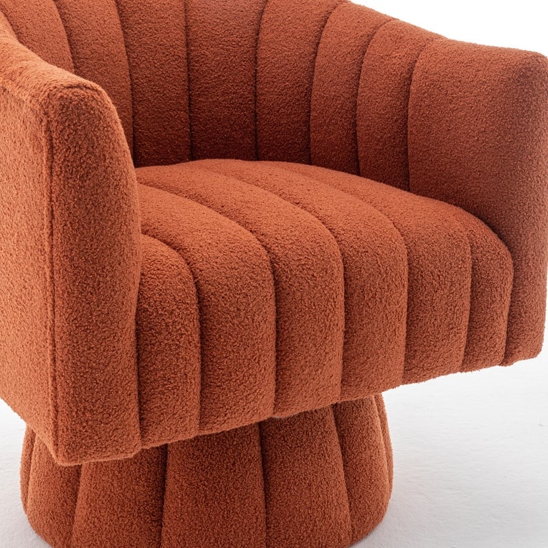 SEYNAR Modern Glam Velvet Upholstered Round Swivel Accent Barrel Chair Set of 2