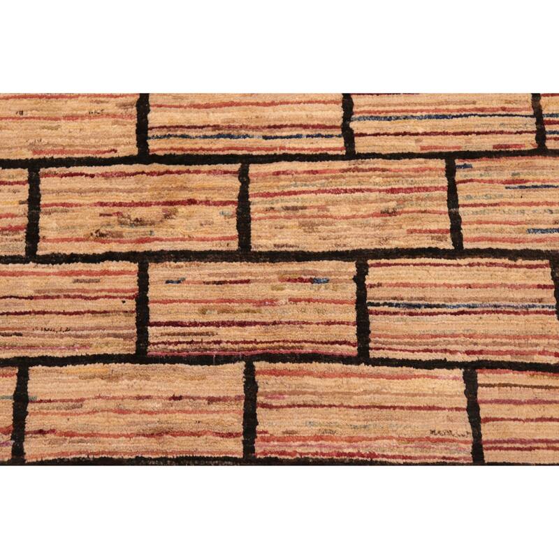 Chromatic Mosaic Gabbeh Hand Knotted Wool Rug