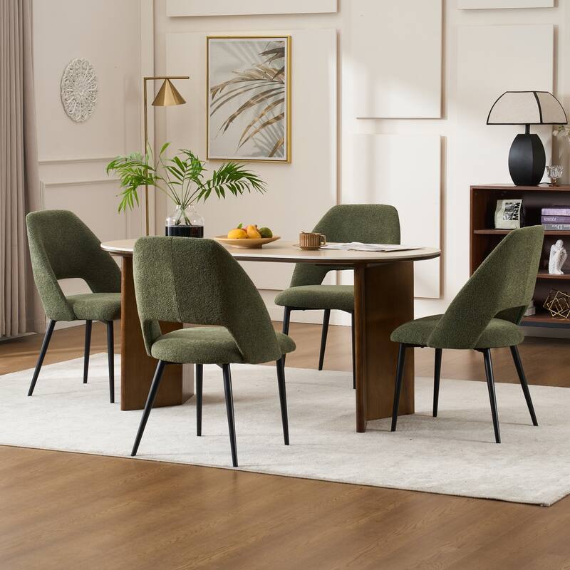 Mid-Century Modern Dining Chairs Set of 2, Upholstered Side Chairs