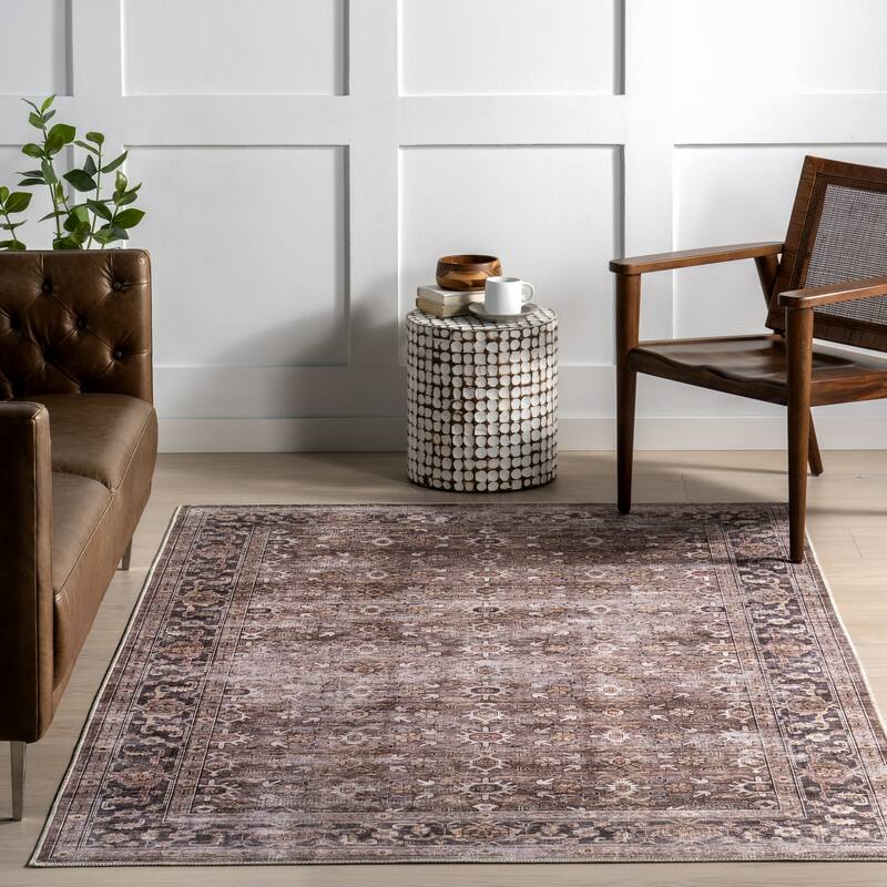 Nuloom Rania SplashGuard Medallion Machine Washable Area Rug