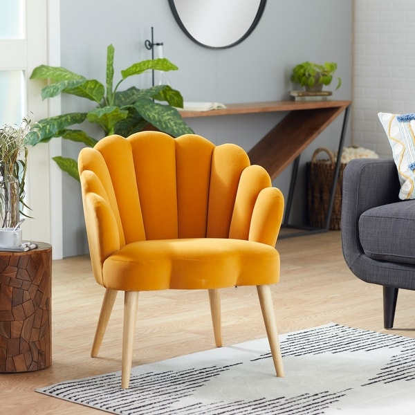 Yellow Wood Modern Accent Chair 31 x 27 x 22 In 27 x 22 x 31