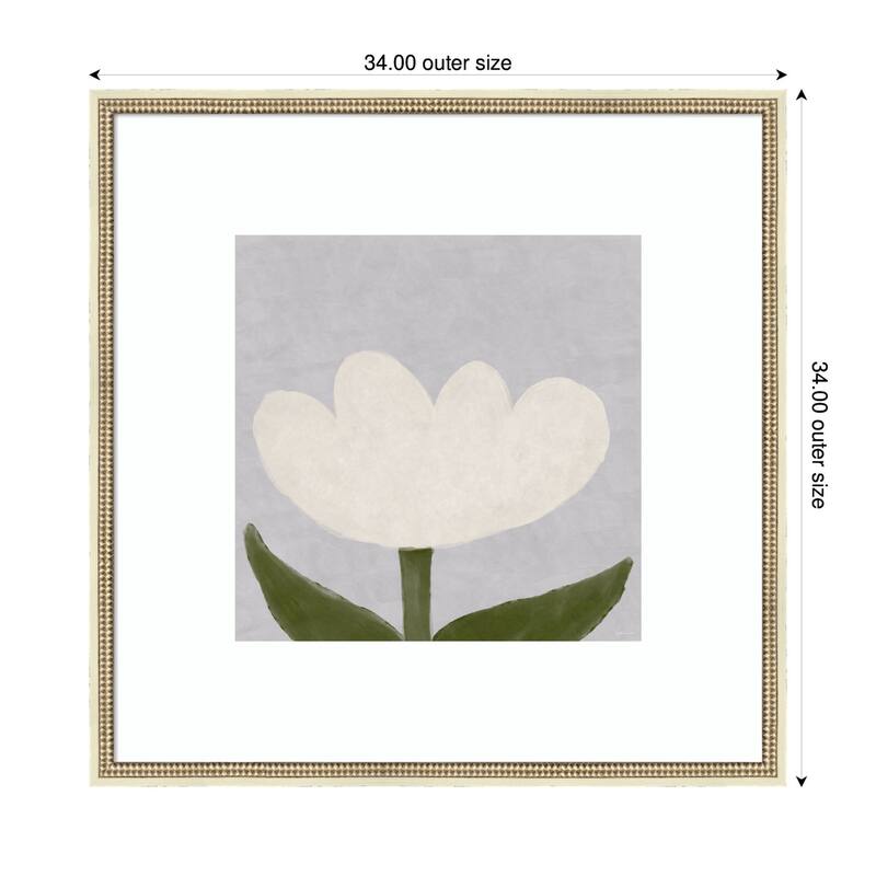 Kate and Laurel White Tulip by Gabrielly Guedes Framed Wall Art Print
