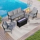 preview thumbnail 112 of 119, MAISON ARTS Outdoor Sofa Set 4/6-Piece Patio Conversation Set with 45'' Gas Fire Pit Table Set 1 - Grey