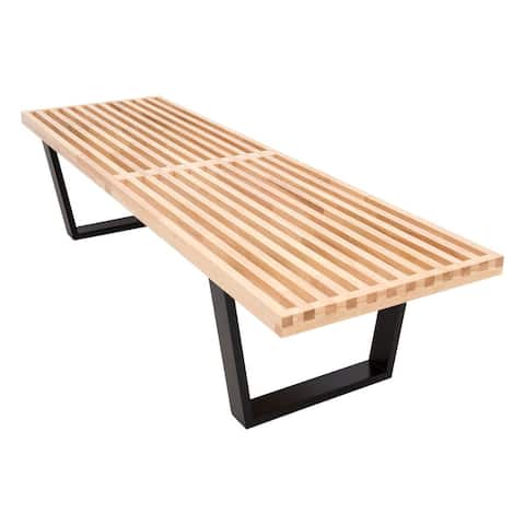 LeisureMod Modern Inwood Platform 5 foot Slat Bench