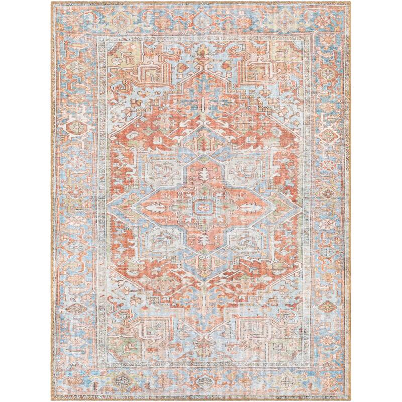 Livabliss Traditional Alanya Medallion Washable Area Rug