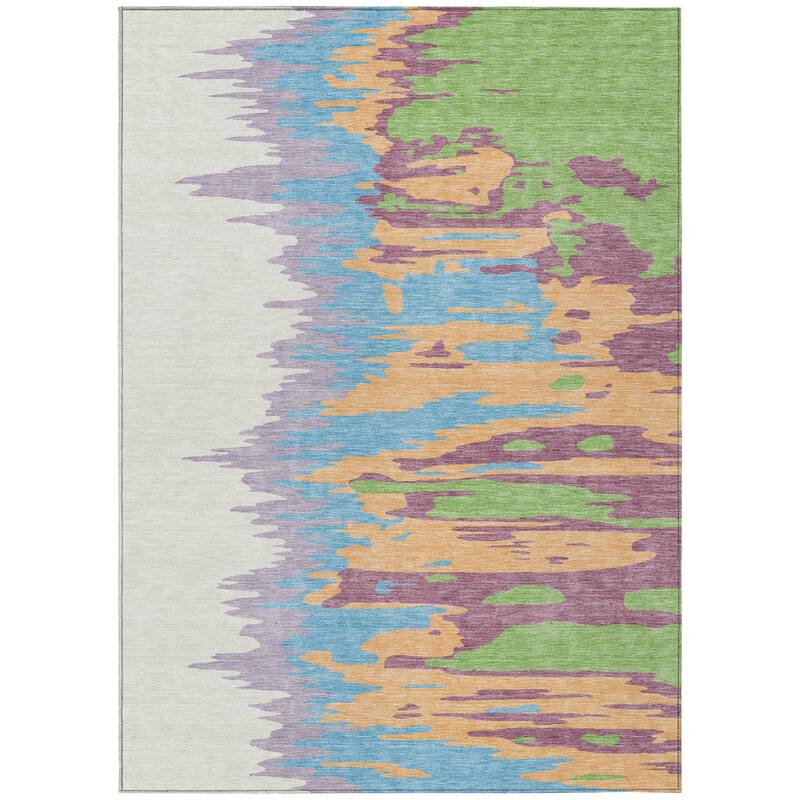 HomeRoots Abstract Transitional Rectangle Outdoor Rug
