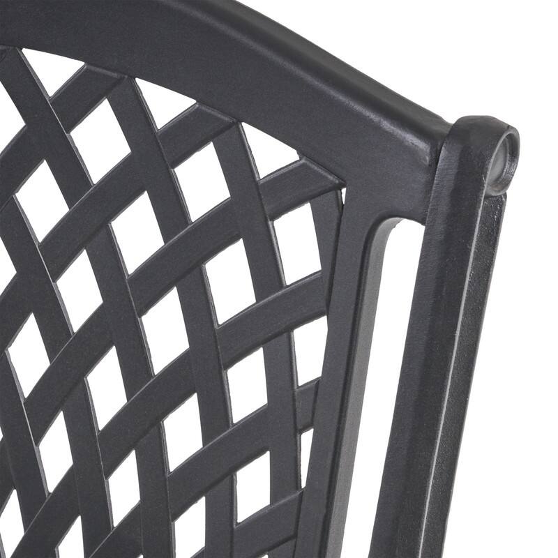 Cayman Arch Mesh Patio Chairs (Set of 2) - Outdoor Dining Aluminum Seating with Weather-Resistant Finish
