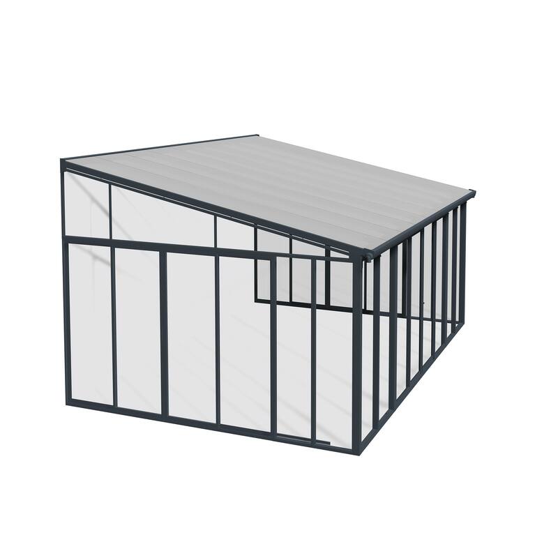 SanRemo 10 ft. Gray/Clear Sunroom, Patio Enclosure and Solarium