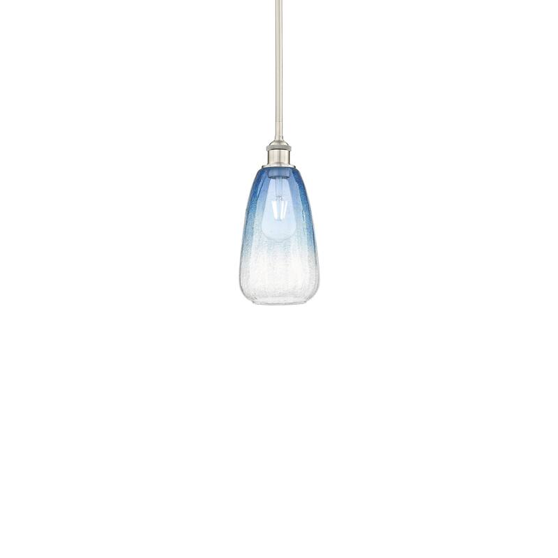 Innovations Lighting 616-1S-13-6 Brookhaven Almond Pendant Brookhaven - Brushed Satin Nickel / Sapphire Blue