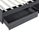 preview thumbnail 8 of 10, Twin Size Platform Bed Frame with LED Light, Open Storage Shelves & Drawers, Grey