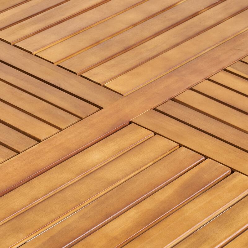 Chaucer Outdoor 4-Seater Square Acacia Wood Mesh Seats Dining Set by Christopher Knight Home