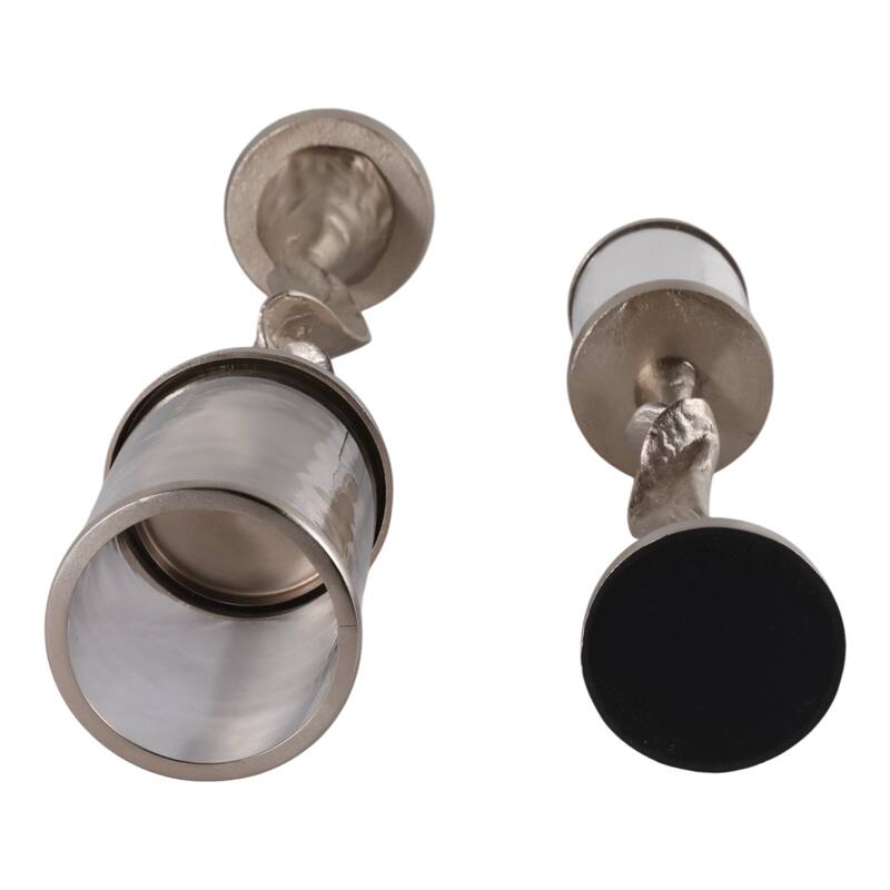 Metal Candle Holder Tabletop Sculptural Base (Set of 2) - 30" Silver - 29.5"