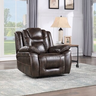 Ophelia Brown Faux-Leather Power Recliner