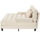 preview thumbnail 24 of 57, 57-In Chenille Upholstered Chaise Lounge with Adjustable Backrest & LED Light Strip