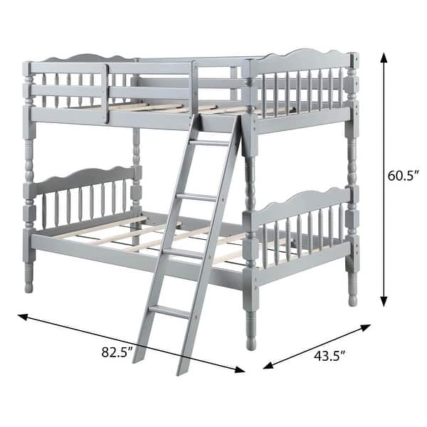 dimension image slide 2 of 3, Colony Twin Over Twin Bunk Bed with Right Facing Ladder
