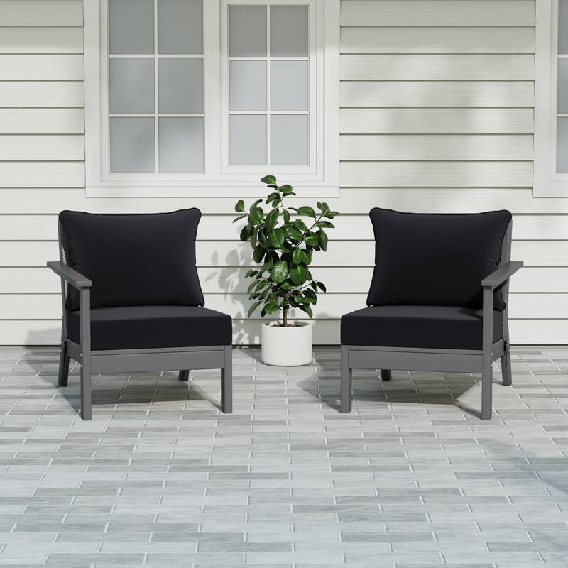 Polytrends Birchwood All Weather HDPE Outdoor Patio Deep Seating Gray Loveseat (2-Piece)