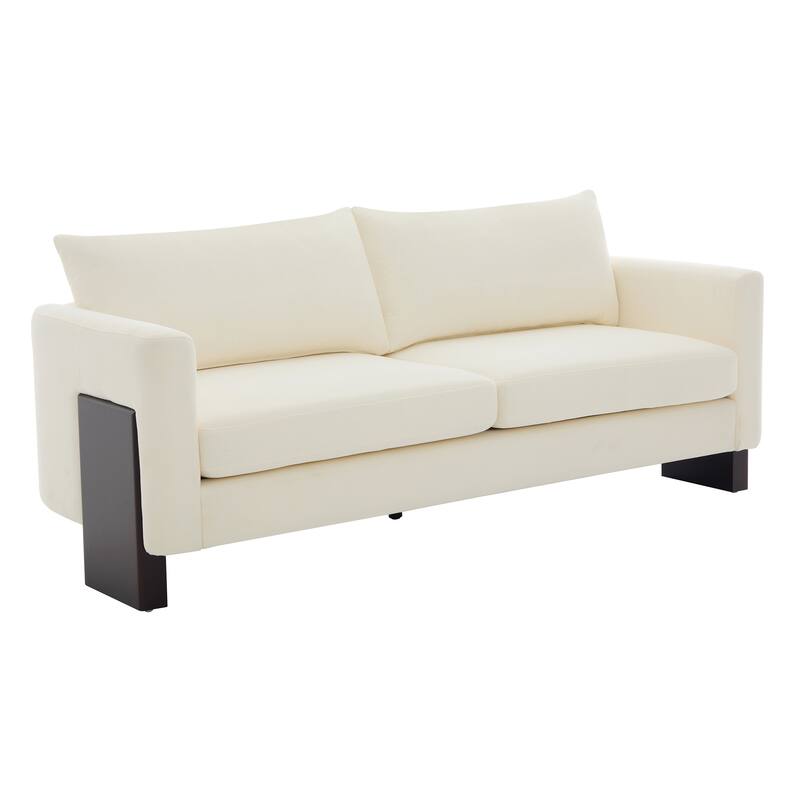Christopher Knight Home - American Modern 3-Seater Upholstered Sofa and 2 Accent Chairs Set with Rubberwood Legs