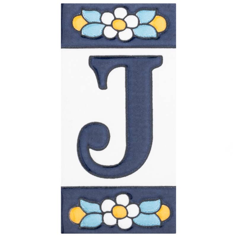Merola Tile Sevillano Flora Address 2-1/8 in. x 4-3/8 in. Ceramic Wall Tile - J
