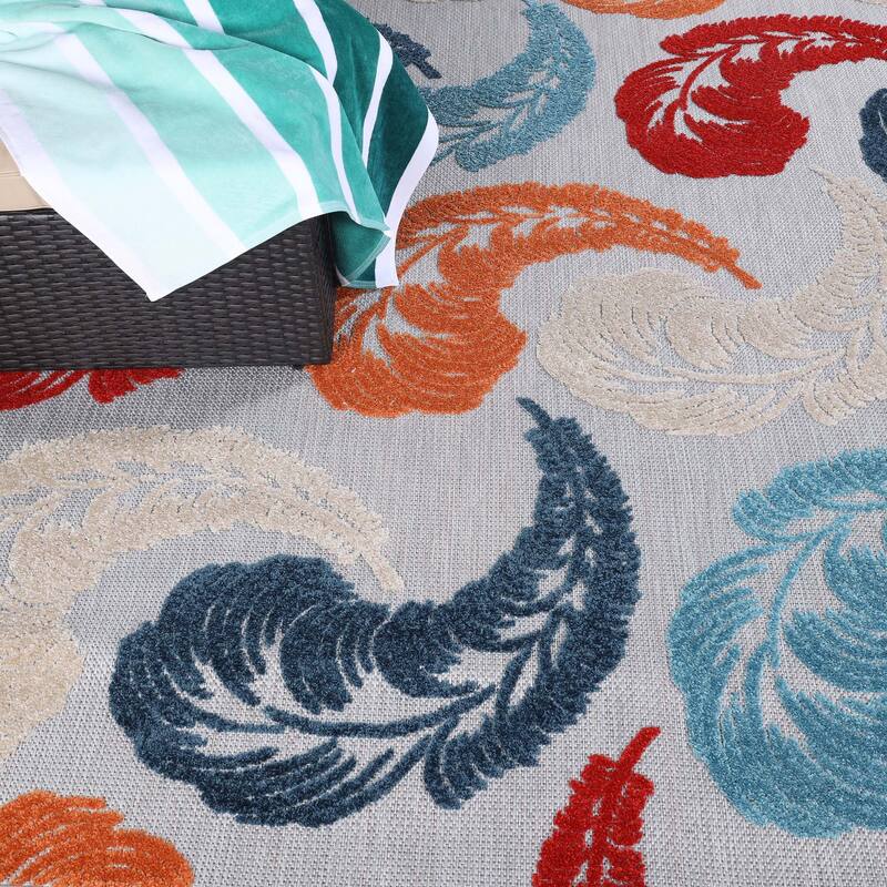 Superior Feather Modern Bohemian Indoor Outdoor Area Rug