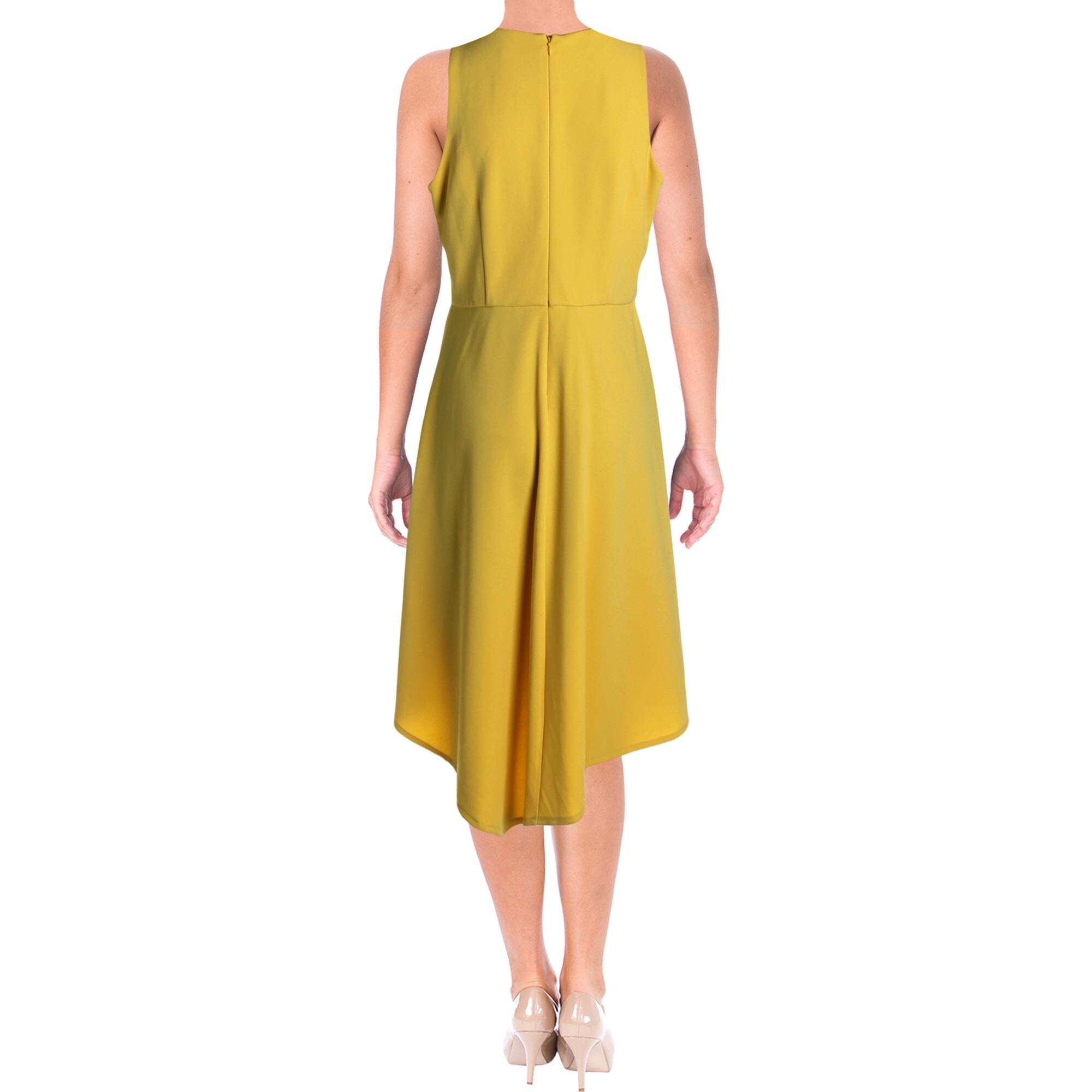 yellow asymmetrical dress