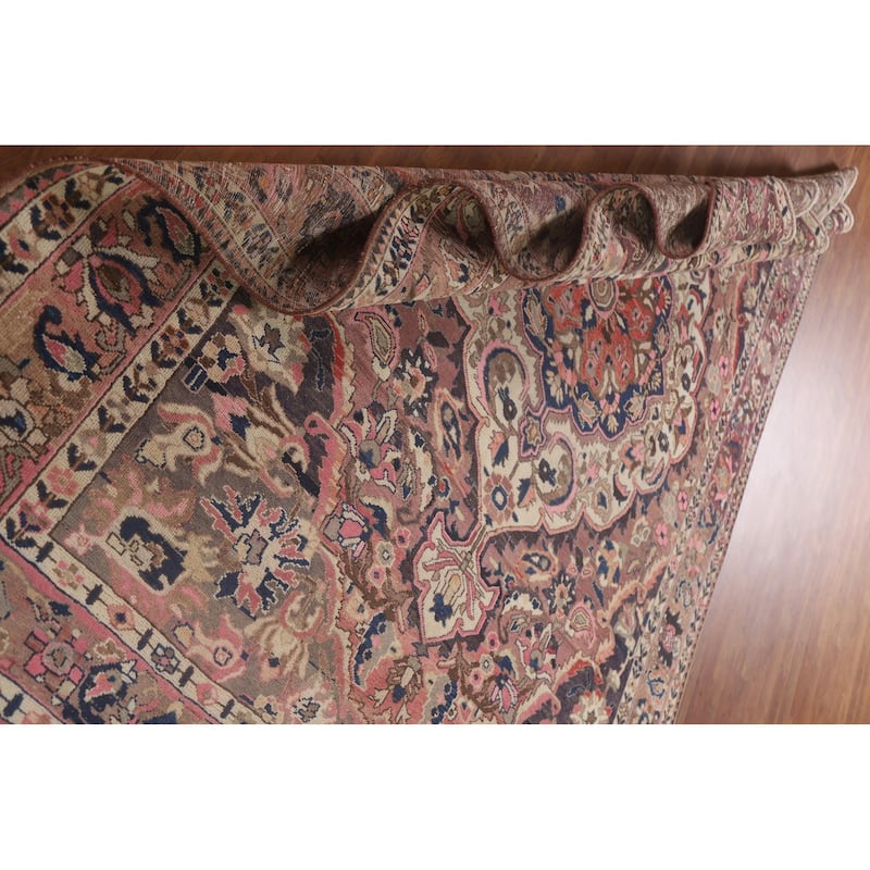 Geometric Bakhtiari Persian Vintage Area Rug Hand-knotted Wool Carpet - 6'8" x 10'0"