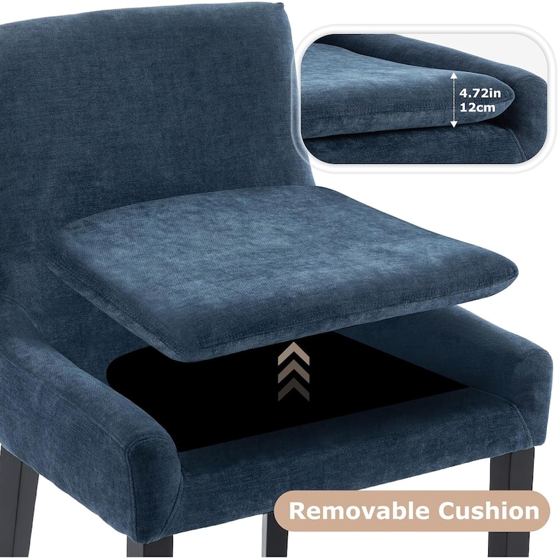 Upholstered Corduroy Accent Side Leisure Chairs with Soild Wood Legs
