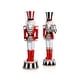 preview thumbnail 1 of 0, Royal Guard Christmas Figurines, Set of 2, Festive Holiday Soldier Décor, 14.25" & 14.5" Tall - Red, White, Black