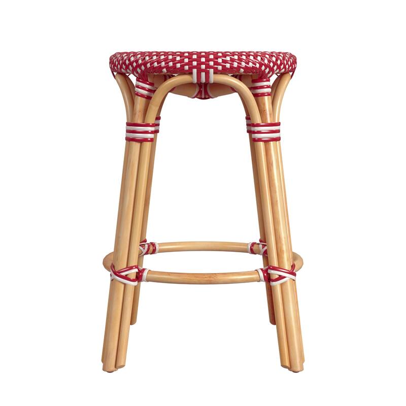 Tobias 24" Rattan Round Counter Stool