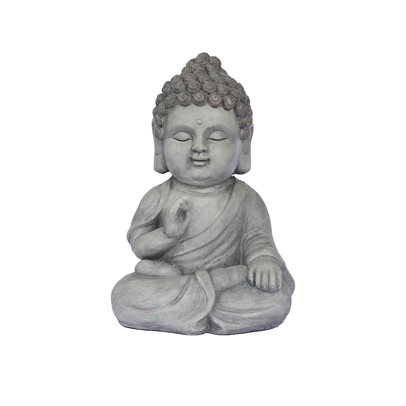 Meditating Buddha Outdoor Garden Statue - 13.75"