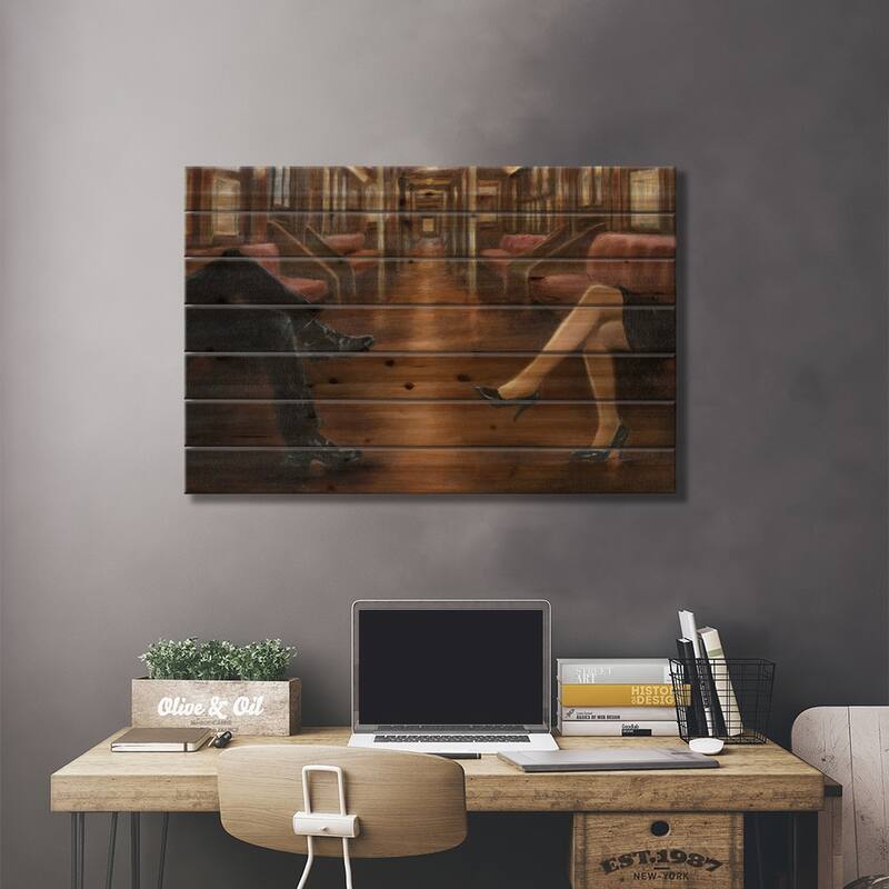 Last Stop Print On Wood by Ethan Harper - Multi-Color