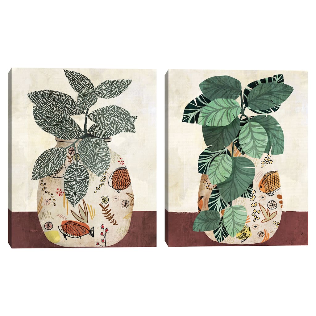 Fish Pots I & III Canvas Art Prints