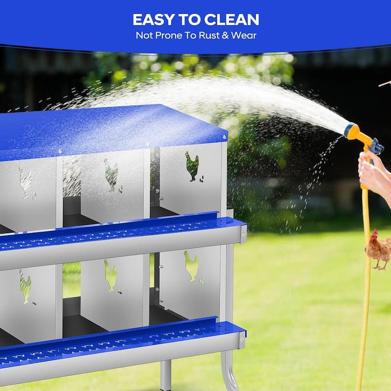 10 Compartment Nesting Box, Chicken Laying Box, with Bracket Legs