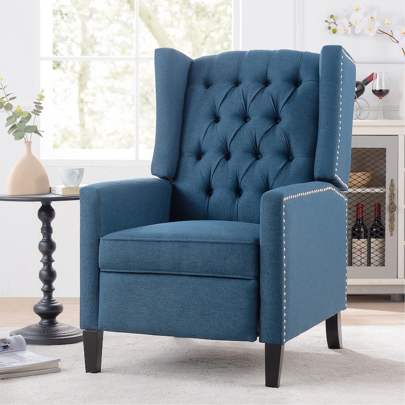 Christopher Knight Home Upholstered Wing Back Push Recliner Chair
