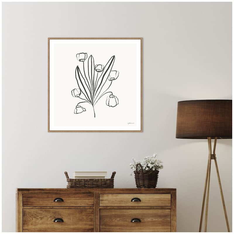 Kate and Laurel Floral Bouquet by Gabrielly Guedes Framed Canvas Wall Art Print