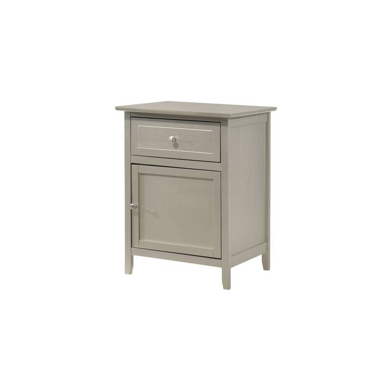Silver Champagne Nightstand 25x19x15 Transitional Bedside Table with Three Drawers, Compact Stylish Storage for Bedrooms