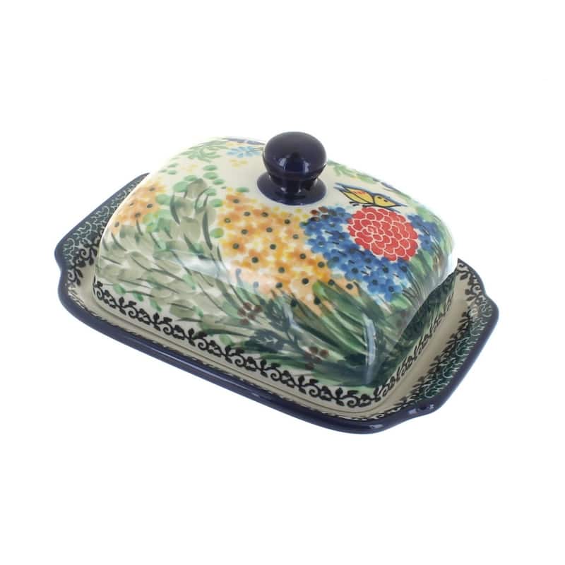 Blue Rose Polish Pottery 295 Ceramika Artystyczna Butter Dish - Teresa
